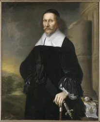 Georg Stiernhielm, poete et linguiste suedois - Portret Georga Stiernhielma (1598-1672), autorstwa Ehrenstrahla, Davida Kloeckera (1629-1698). olej na płótnie