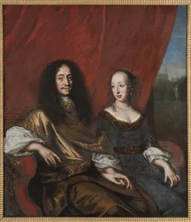 Gustave Adolphe de Meklembourg Gustrow i Madeleine Sibylle de Holstein Gottorp - Gustav Adolph (1633-1695), książę Meklemburgii-Guestrow i Magdalena Sybille of Holstein-Gottorp (1631-1719), autorstwa Ehrenstrahla, Davida Kloeckera (1629-1698). Olej na płót