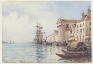 Kanał Giudecca z żeglugą w pobliżu Chiesa dei Gesuati