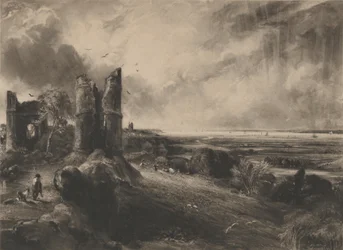 Zamek Hadleigh: Duży talerz, 1830-32.