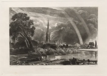 Katedra w Salisbury z łąk (mały talerz)