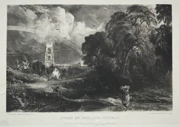 Różne tematy krajobrazu, charakterystyczne dla angielskiej scenerii z obrazów namalowanych przez Johna Constable, RA: Stoke by Neyland, Suffolk