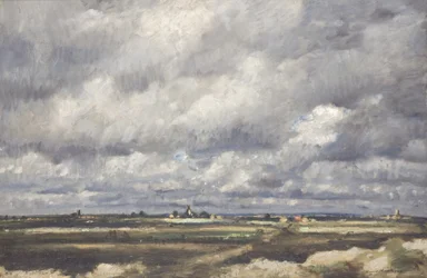 Burza nad rozległym krajem (olej na płótnie)