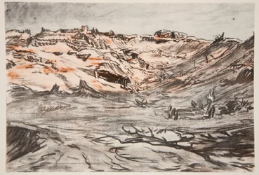 Nowy kamieniołom Mouquet Farm, ilustracja z "The Western Front", wyd. przez Country Life Ltd.