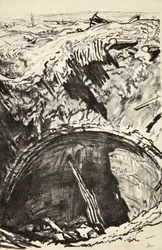 Kopalnia w Mouquet Farm, ilustracja z "The Western Front", wyd. przez Country Life Ltd.