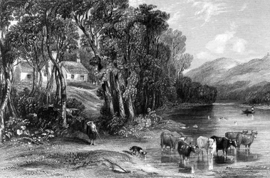 Ellisland, ilustracja z „Land of Burns” Johna Wilsona, opublikowana w 1840 r.