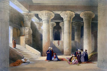„Wnętrze świątyni w Esnie, Górny Egipt”, 1838