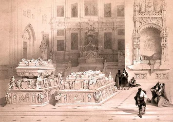 Kaplica Ferdynanda i Izabeli, Katedra w Granadzie, z „Malowniczych szkiców w Hiszpanii”, ok. 1832-33 (lito)
