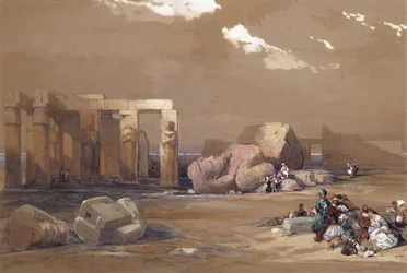 Fragmenty Wielkich Kolosów w Memnonium, Teby, 1838