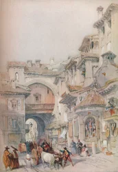 Brama Vivarrambla, Granada, lata 30. XIX wieku, 1930.