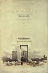 Wielka brama prowadząca do świątyni w Karnaku, strona tytułowa do „Egiptu i Nubii”, litografia Louisa Haghe, opublikowana w 1849 r. (litografia)