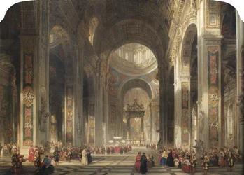 Wnętrze św. Piotra, Rzym, 1862 r.
