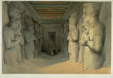 Wnętrze wielkiej świątyni Abu Simbel