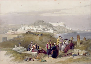 Jafa, starożytna Joppa, 16 kwietnia 1839, tablica 61 z tomu II «Ziemi Świętej», rytowana przez Louisa Haghe