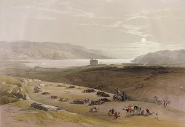 Jerycho, 3 kwietnia 1839 r. z II tomu "Ziemi Świętej" autorstwa Louisa Haghe (1806-85) wydanego w Londynie w 1842 r.