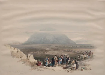 Góra Tabor z równiny Ezdrelon, 1839.