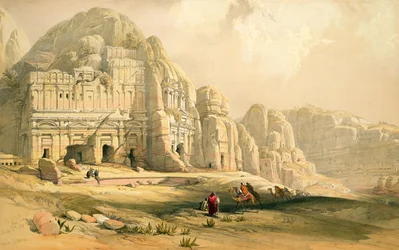 Petra, 8 marca 1839, tablica 96 z tomu III „Ziemi Świętej”, sztychowana przez Louisa Haghe (1806-85) wyd. 1849