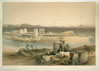 Wyspa Philae, Assuan, Egipt (akwarela)