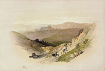 Ruiny Semua, 16 marca 1839 z tomu 1 „Ziemia Święta”; grawerowane przez Louisa Haghe (1806-1885) opublikowane w Londynie, 1842