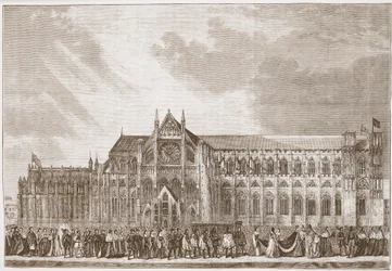 Procesja koronacyjna Anny Boleyn do Opactwa Westminsterskiego, ilustracja z „The History of Protestantism“ Jamesa Aitkena Wyliego (1808-1890), opublikowana w 1878 roku