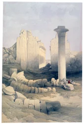 Dromos lub Sala Centralna Wielkiej Świątyni Amona, Karnak, XIX w.