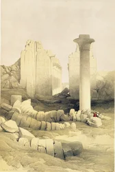 Dromos, czyli centralna sala Wielkiej Świątyni Amona w Karnaku, z „Egypt and Nubia”, tom 2