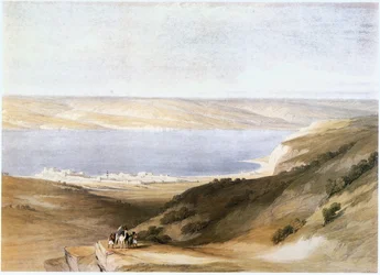 Tyberiada i Jezioro Galilejskie, Izrael (grawerunek)