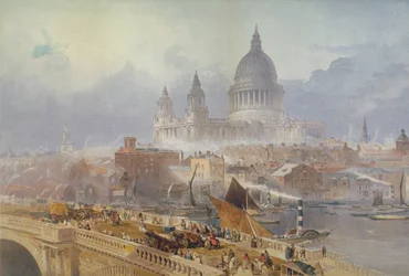 Widok na most Blackfriars i katedrę św. Pawła, Londyn, 1840