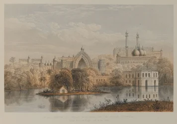 Widok na Great Iman Barra i Roome Durwaza, Lucknow (litho)
