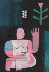 Black And Blue 1, 2023 (mieszana farba na papierze)