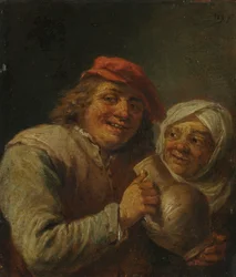 Stary mężczyzna i kobieta, XVIII wiek.