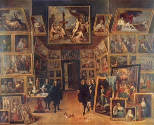 Arcyksiążę Leopold Wilhelm Habsburg (1614-1662) w swojej galerii sztuki w Brukseli