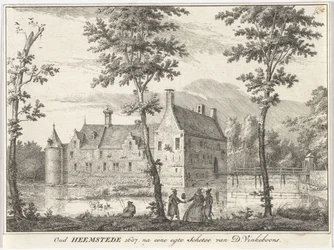 Widok na Stare Heemstede Oud Heemstede 1607. według szkicu egte D. Vinkeboonsa (tytuł na obiekcie)