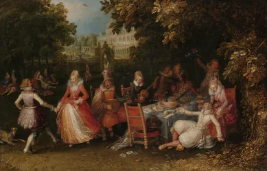 Przyjęcie w ogrodzie, ok. 1610 (olej na desce)