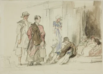 Figurki w pobliżu Doorway