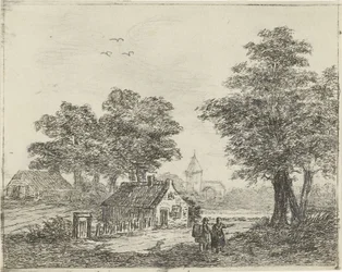 Krajobraz z wędrowcami