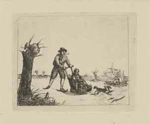 Zimowy krajobraz z skater