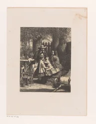 Rodzina w ogrodzie, prawdopodobnie rodzina Van der Kellen