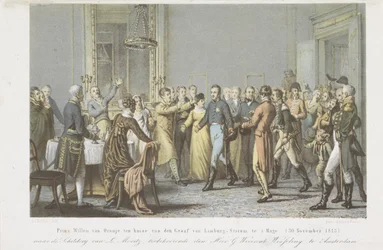 Książę Orange w domu hrabiego Limburg Stirum, 1813 Książę Wilhelm Orański w domu hrabiego Limburg-Stirum w Hadze. (30 listopada 1813) (tytuł na obiekcie)