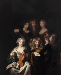 Kompania muzyczna, ok. 1670-90 (olej na płótnie)