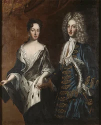 Fryderyk IV de Holstein Gottorp et Edwige Sophie de Suede - Fryderyk IV (1671-1702), książę Holstein-Gottorp i księżna Hedvig Sophia (1681-1708), autorstwa Kraffta, Davida, von (1655-1724). olej na płótnie