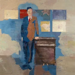 Marcel Broodthaers 16, 2022 (olej na płótnie)