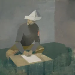 Marcel Broodthaers 20 (Syntaxe), 2023 (olej na płótnie)