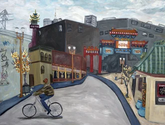 Chinatown Portland, 2018 (akryl na płótnie)