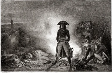 Napoleon Bonaparte obozujący wśród swoich żołnierzy w 1796 r. podczas kampanii włoskiej