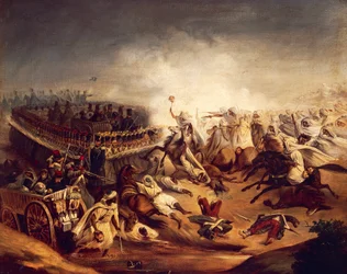 Algierski kontratak pod Konstantyną podczas wojen kolonialnych, listopad 1837 r., za Denis Auguste Marie Raffet (1804-1860)