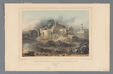 Ruïnes van de kerk in het huis van generalaal Chassé, 1832 Ruiny kościoła i domu generała Chassé (tytuł na obiekcie) Rysunki wykonane z życia podczas oblężenia Cytadeli w Antwerpii przez Raffeta (tytuł serii na obiekcie)