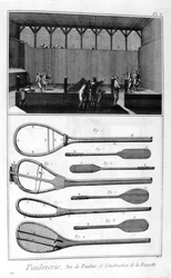 Prawdziwy tenis i budowa rakiet, 1751-1777
