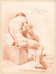 Akt męski w pozycji siedzącej, widziany z tyłu (I nagroda 1790)