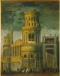 Architektura wyobrażona (olej na płótnie)